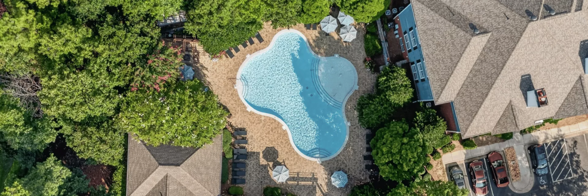 Oaks at Sugarloaf Apartments - Pool Drone Photo