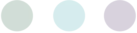 Decorative graphic with three horizontally aligned, blurry circles in pale green, blue, and purple.